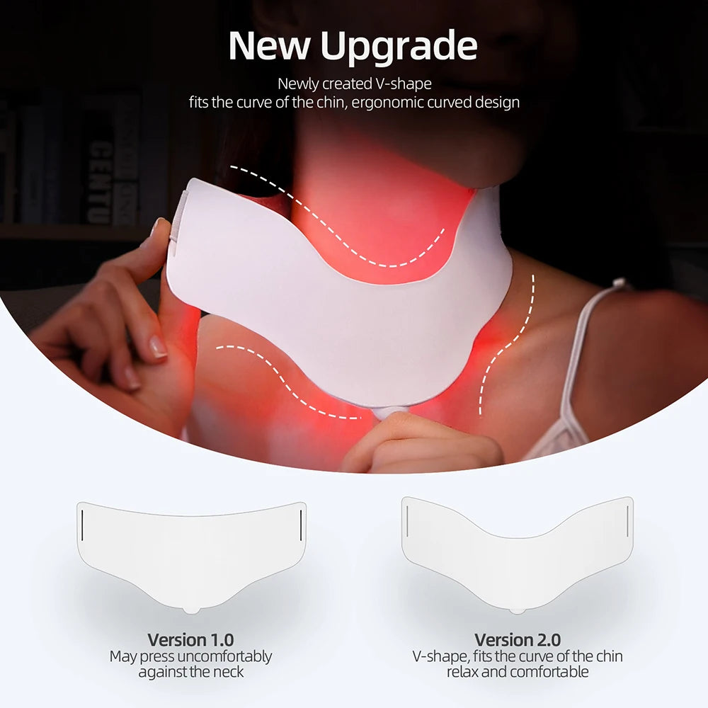 3D Flexible Silicone LED Facial Mask 7 Color Photon Light Face & Neck Beauty Mask Wireless Red Infrared Skin Repair SPA Mask