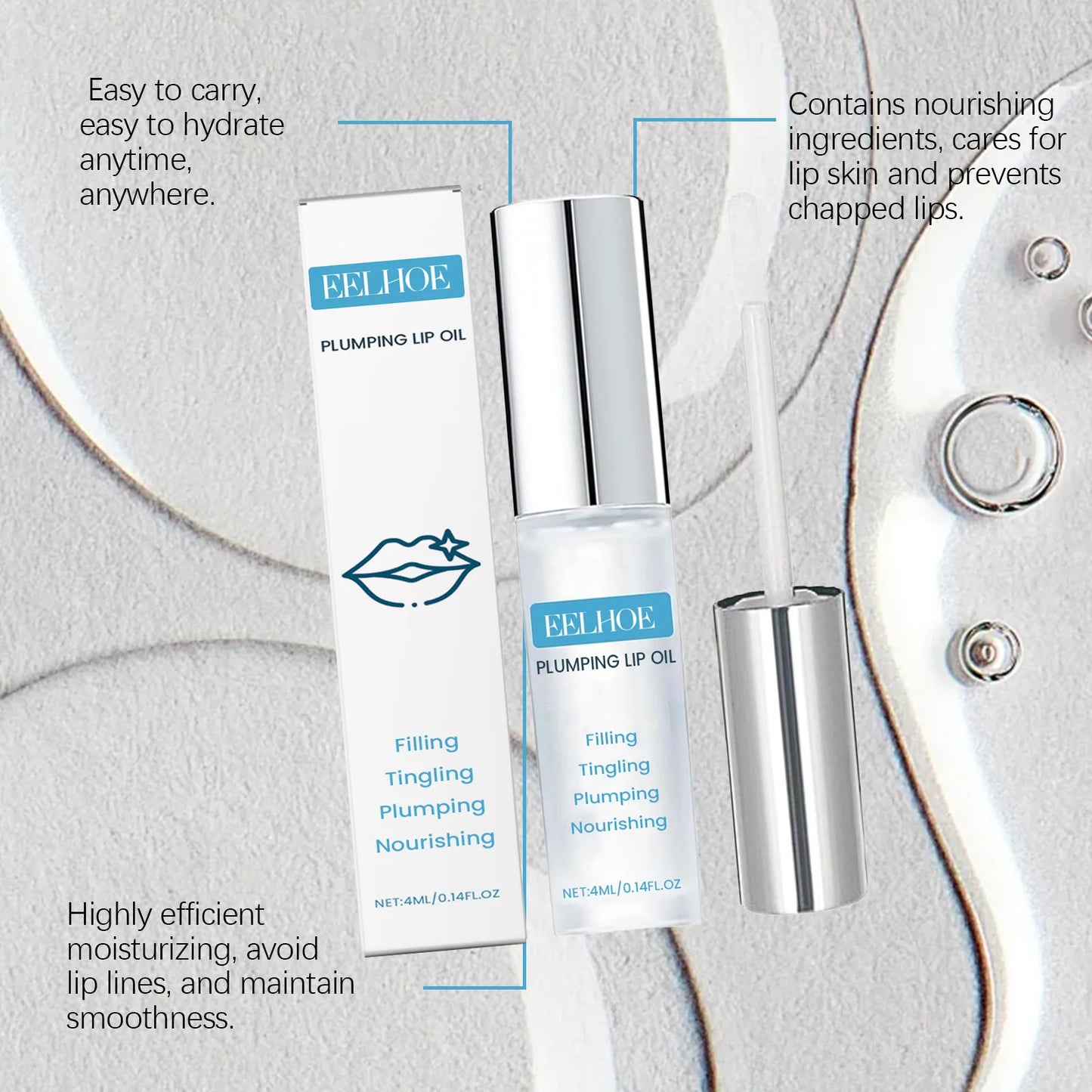 EELHOE Lip Hydrating Oil 4ml Winter Moisturizing Nourishing Lip Gloss Treatment Dry Chapped Lips Repair Lip Care Non Sticky