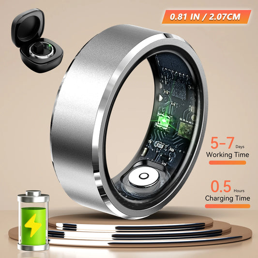 LaNikar 2025 New R5 Smart Ring Blood Oxygen Heart Rate Health Monitor Multi-sport Modes Waterproof Bluetooth 5.1 For Android IOS