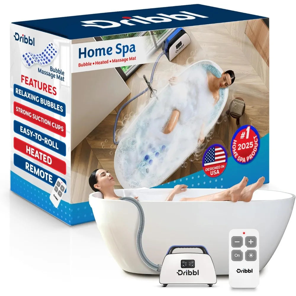 Electric Bubble Massage Bathtub Mat Non-Slip Waterproof Hot Tub Spa Mat with Heater Motorized Air Pump Remote Control 6 Speed