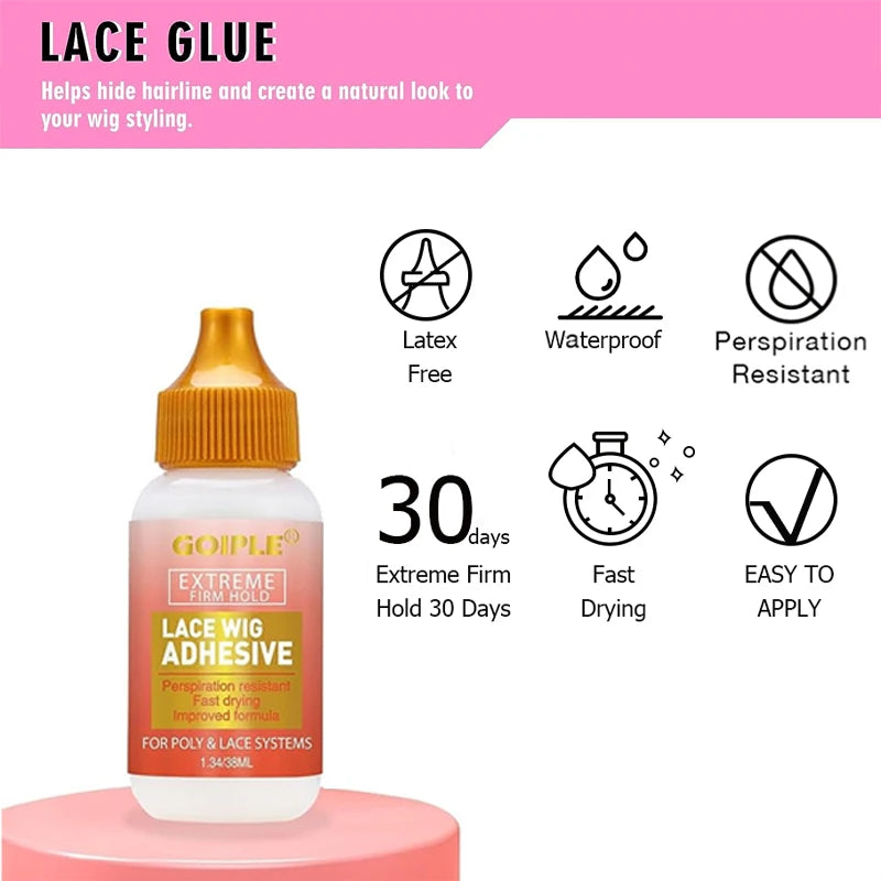 GOIPLE Edge Control Wax Stick Kit for Slick Baby Hair Lace Wig Extensions Adhesive Glue Gel Hair Tool Melting Spray Tint Mousse