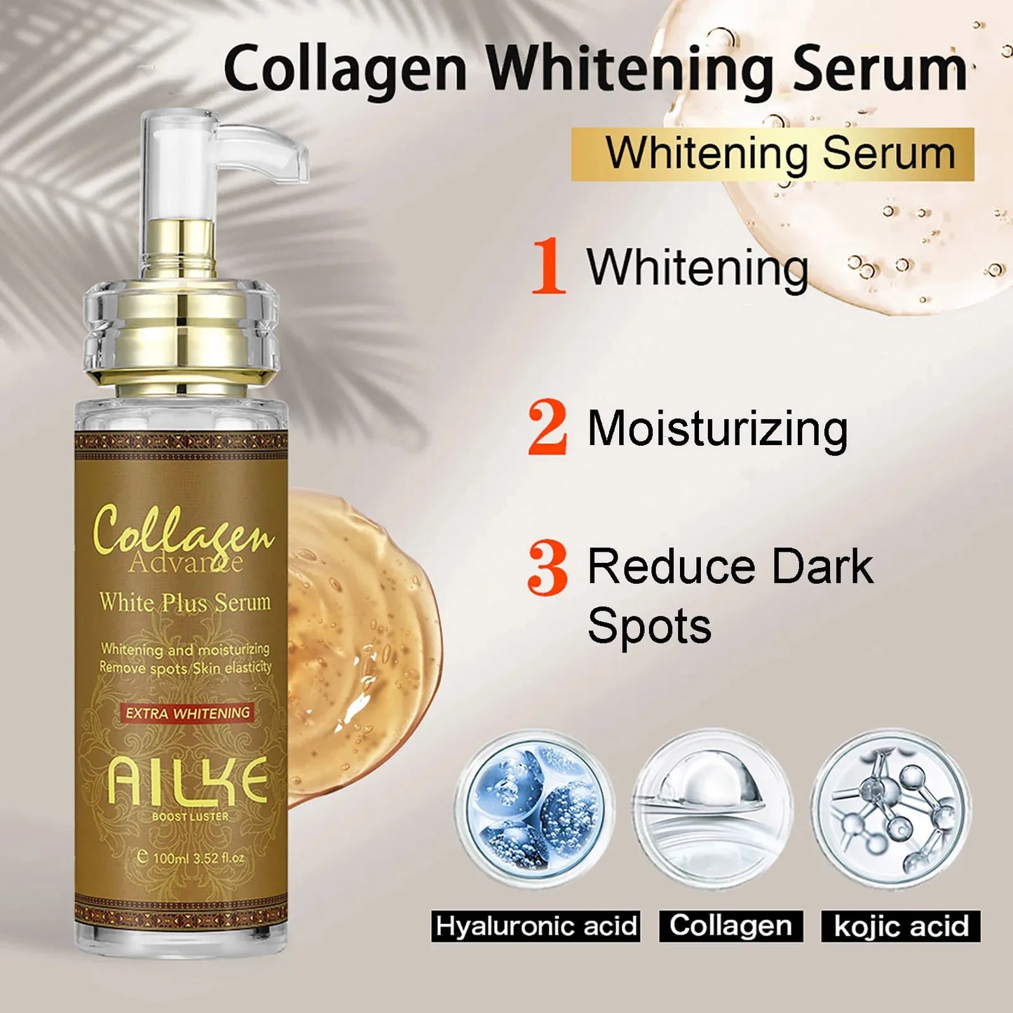 AILKE Collagen Beauty Skin Care, Anti Spots, Pigmentation, Lightening, Even Skin Tone, For Dark, Black, African and Caramel Skin