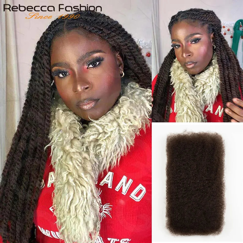 Rebecca You 100 Percent Afro Kinky Braiding Human Hair Bulk