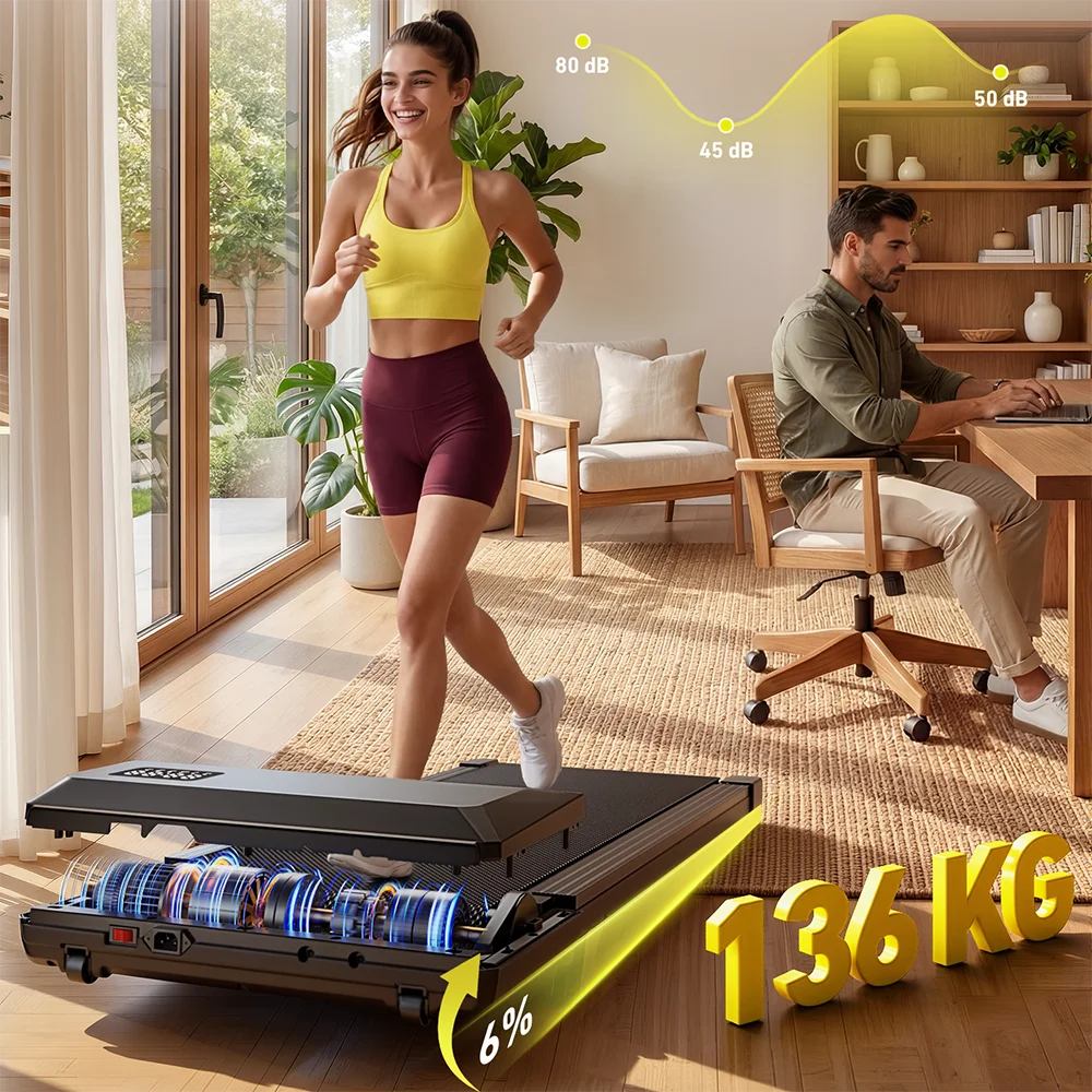 Superun Portable Under Desk Walking Pad Treadmill for Home Office