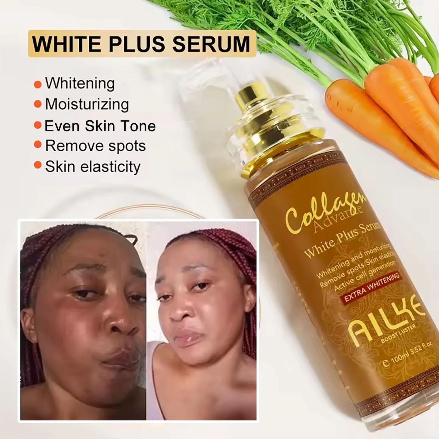 AILKE Collagen Whitening Kit, Clean Stains, Moisturizer, Hydration, Dark Spots Removal Cream, Brightening Body Lotion, Beauty