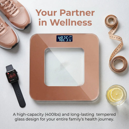 Digital Bathroom Scale, Body Weight Scale, High Precision, Large LCD Display, Max 180kg, Home Weighing Machine