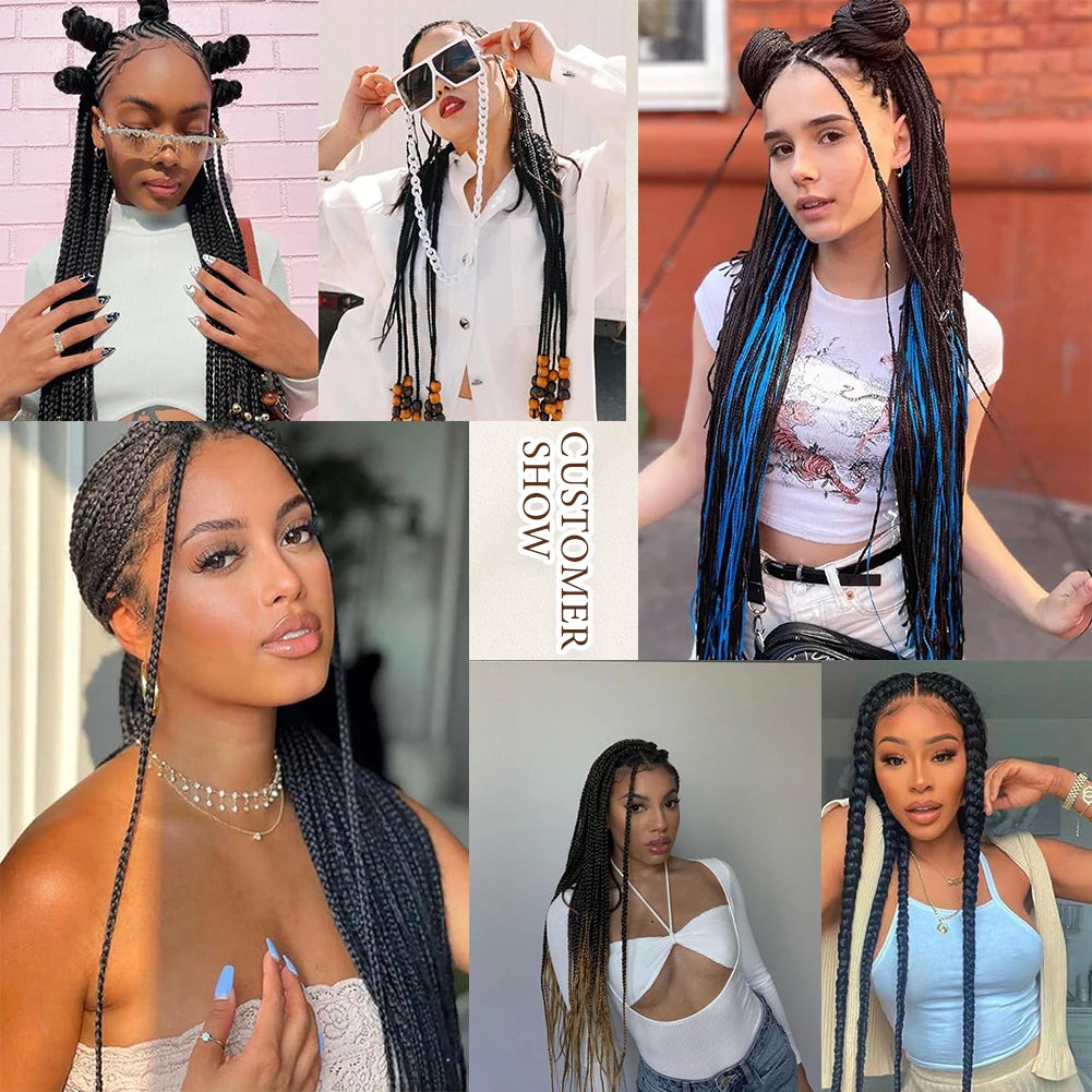 Pre-stretched Braids Hair Professional Itch Free Hot Water Setting Synthetic Fiber Ombre Yaki Texture Braid Hair Extensions