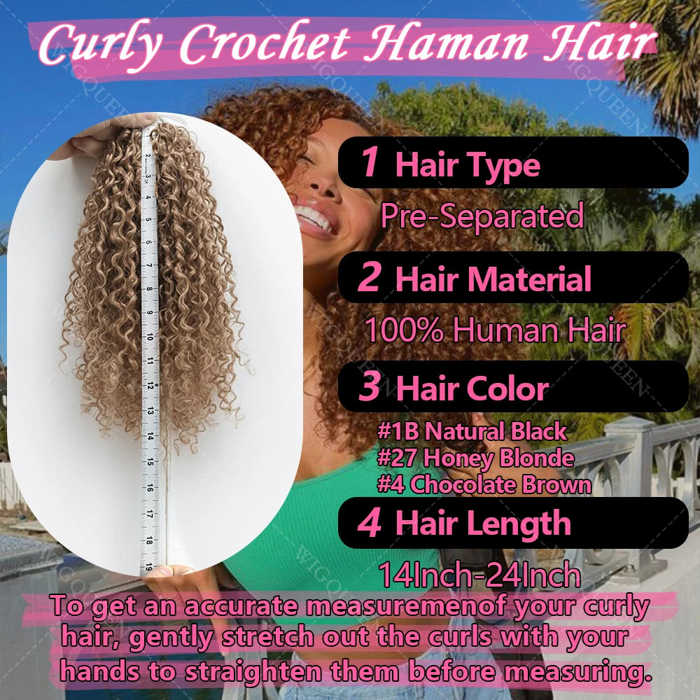 Wig Queen Human Hair Curly Crochet Bulk Extensions For Braiding