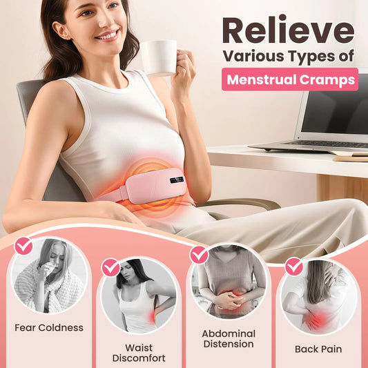 US Stock Electric Abdomen Heating Waist Massager Belt for Period Menstrual Heated Pad for Relief Menstrual Spasm Warm PalaceBelt