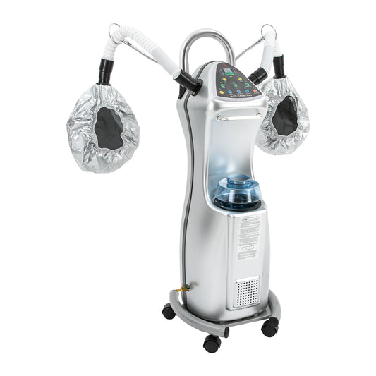 Standing Hair Steamer 650W Professional Hair Treatment Machine Hooded Heating Steam Cap Hair Processor with Wheels