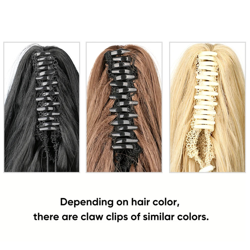 16 Inch Long Wavy Ponytail Extension with Claw Clip Faux Wavy Easy Styling Full and Voluminous Look Hairpiece Hair extensions Ponytail clip hair extensions clip hair extensions clip hair extensions