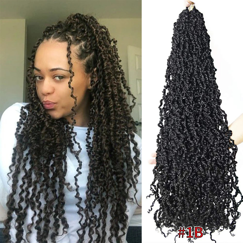 Majesty Twist Hair Curly Passion Twist Crochet Hair 26'' Long Synthetic Braiding Hair Extension Pre-Looped Senegalese Twist