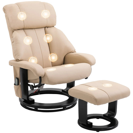 HOMCOM Massage Recliner Chair With Ottoman Vibration And Remote Control