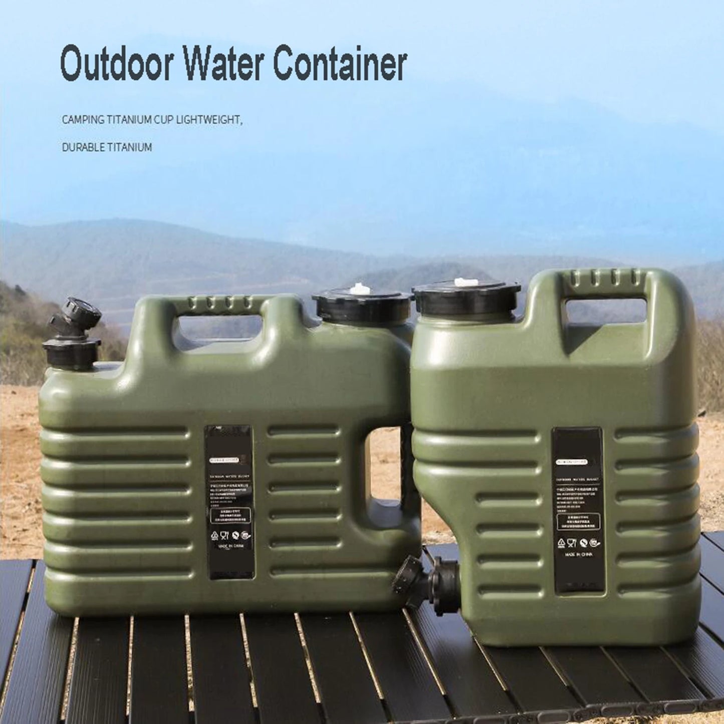 Desert Fox 10L/12L/18L/25L Large Military Green Water Tank Carrier Container with Spigot for Camping Outdoors Hiking Accessories