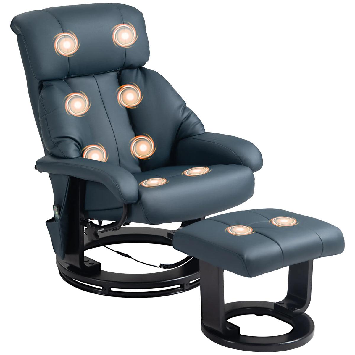 HOMCOM Massage Recliner Chair With Ottoman And Vibration Remote Control