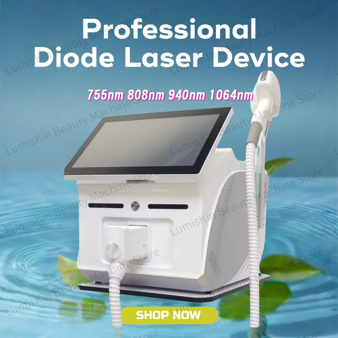 ‌2025 Professional 4000W Ice Cooling Diode Laser Hair Removal 4 Waves 755 940 1064 808nm Painless Permanent Device‌ LCD Screen