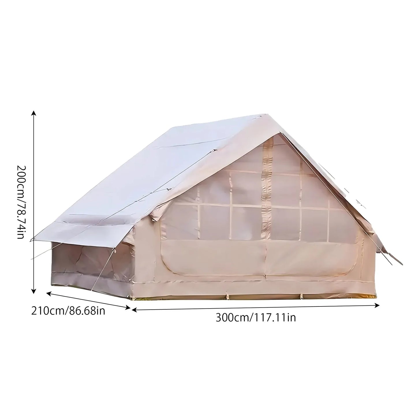 PAKICETUS Large Inflatable Camping Tent with Skylight, Quick Air-Flow & Breathable Mesh Design, Summer Glamping Hot Tents for Ca