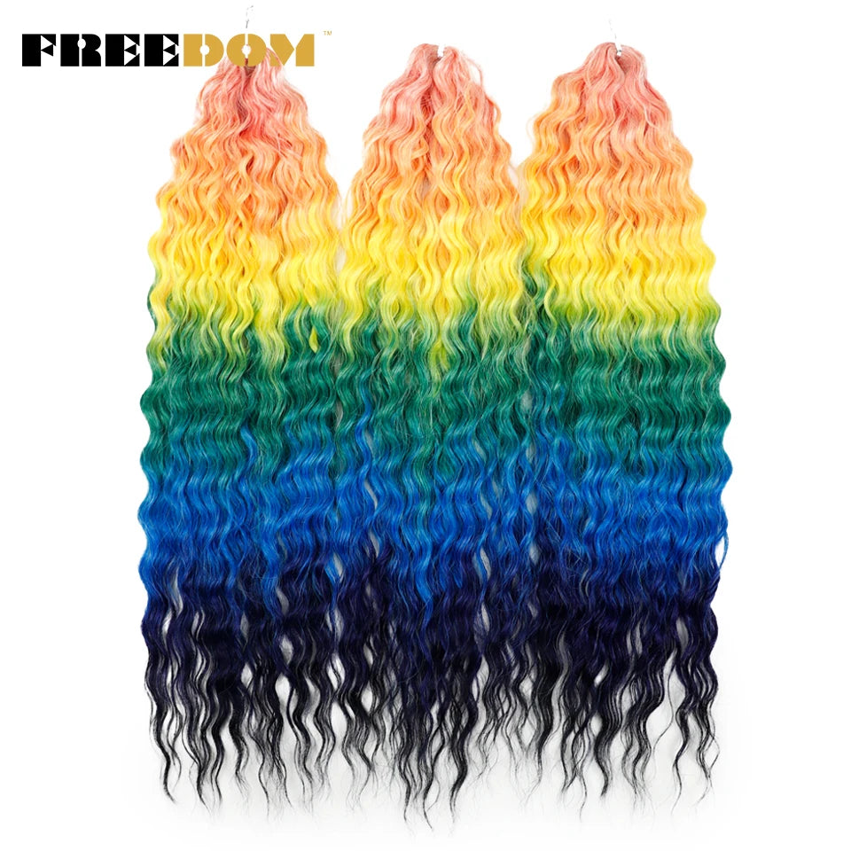 FREEDOM Ariel Synthetic Twist Crochet Curly Hair Braiding Extensions