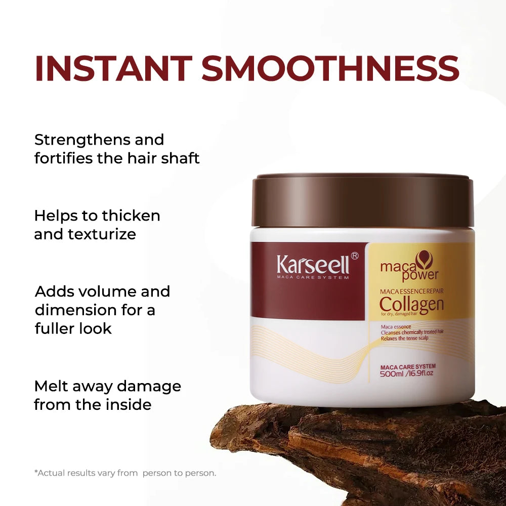 Karseell Collagen Hair Mask 500ml 16.9fl.oz Deep Repair Essence Repair Collagen for Dry Damaged Hair All Hair Type Hair Care