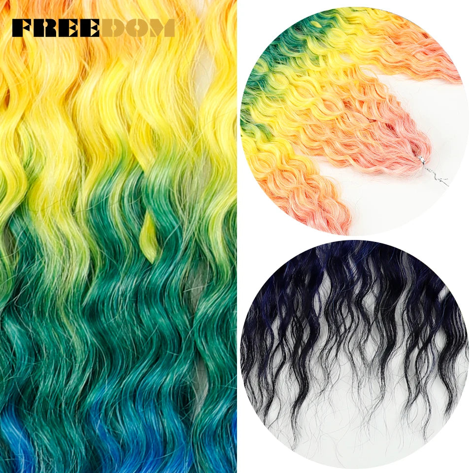 FREEDOM Ariel Synthetic Twist Crochet Curly Hair Braiding Extensions