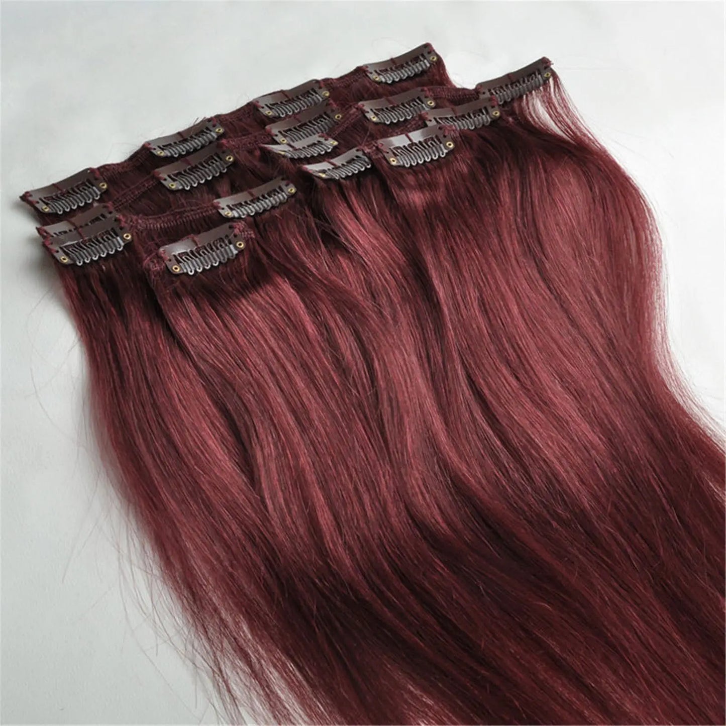100% Human Hair Clip Ins Seamless Full Head Natural Look Clip-In Tape-In Extensions for Easy Hair Transformation