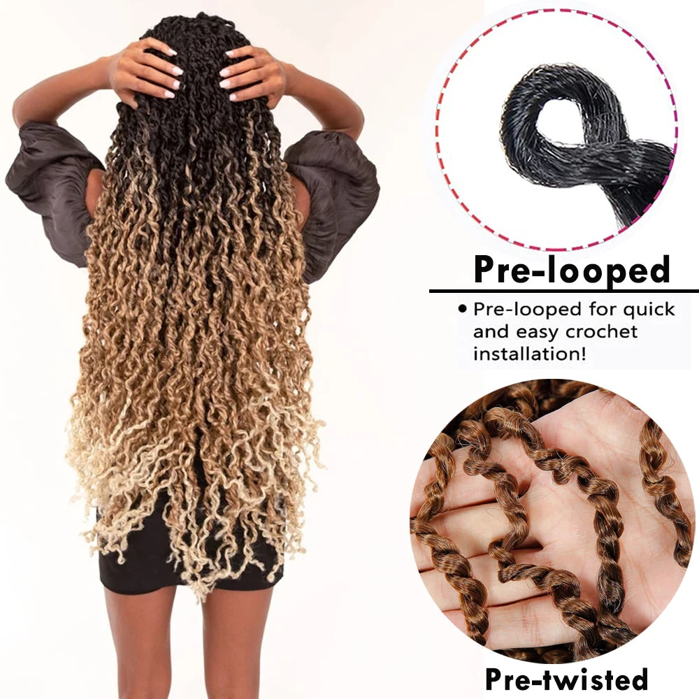 Majesty Twist Hair Curly Passion Twist Crochet Hair 26'' Long Synthetic Braiding Hair Extension Pre-Looped Senegalese Twist