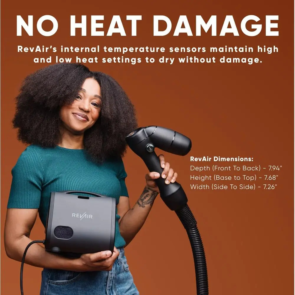 Innovative Reverse-Air Dryer for Fast Drying and Styling - Reduces Heat Damage for Curly, Wavy, and Straight Hair