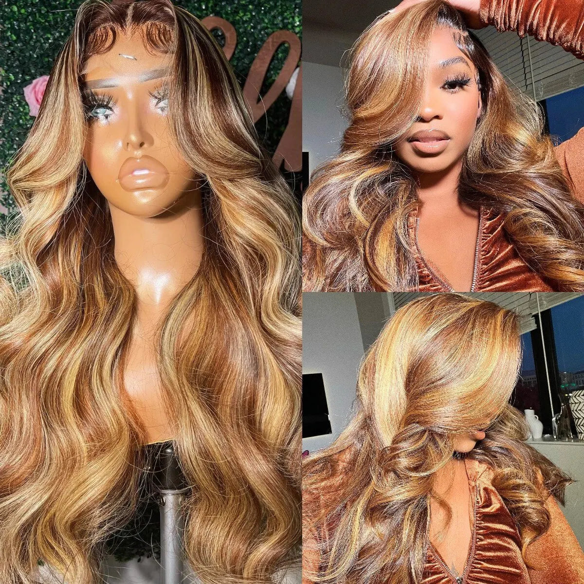 13x6 Highlight Wig Human Hair Body Wave Full HD Lace Frontal Wigs For Women Brazilian 100 Human Hair Honey Blonde Lace Front Wig