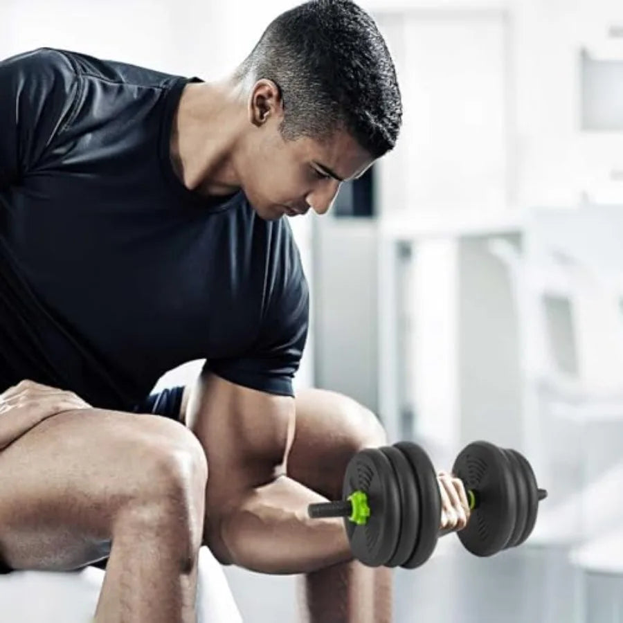 88LB Adjustable Weight Set 4In1 Free Weights for Home Gym: Versatile Dumbbells Barbells Kettlebells Push Up Stand for Women and