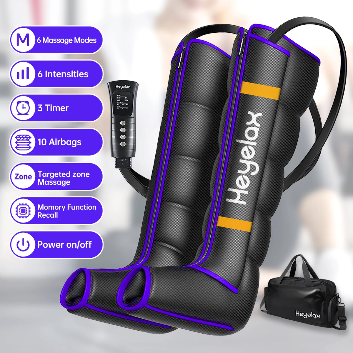 Heyelax Leg Compression Massager Boots for Circulation and Recovery