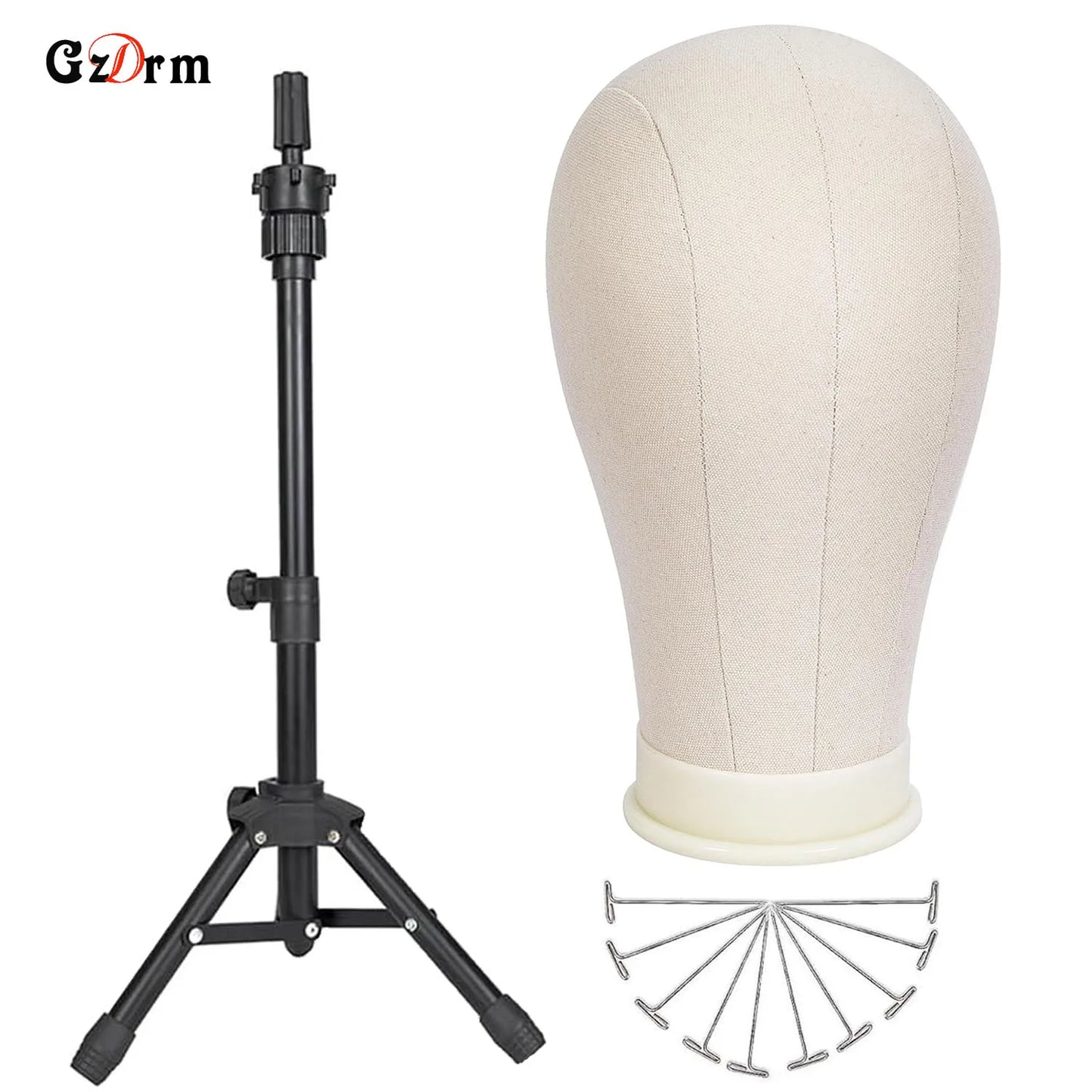 21inch 23inch Wig Head Mannequin Head with Wig Stand ,Manikin Canvas Head for Wigs Making Display with pins'\p[;