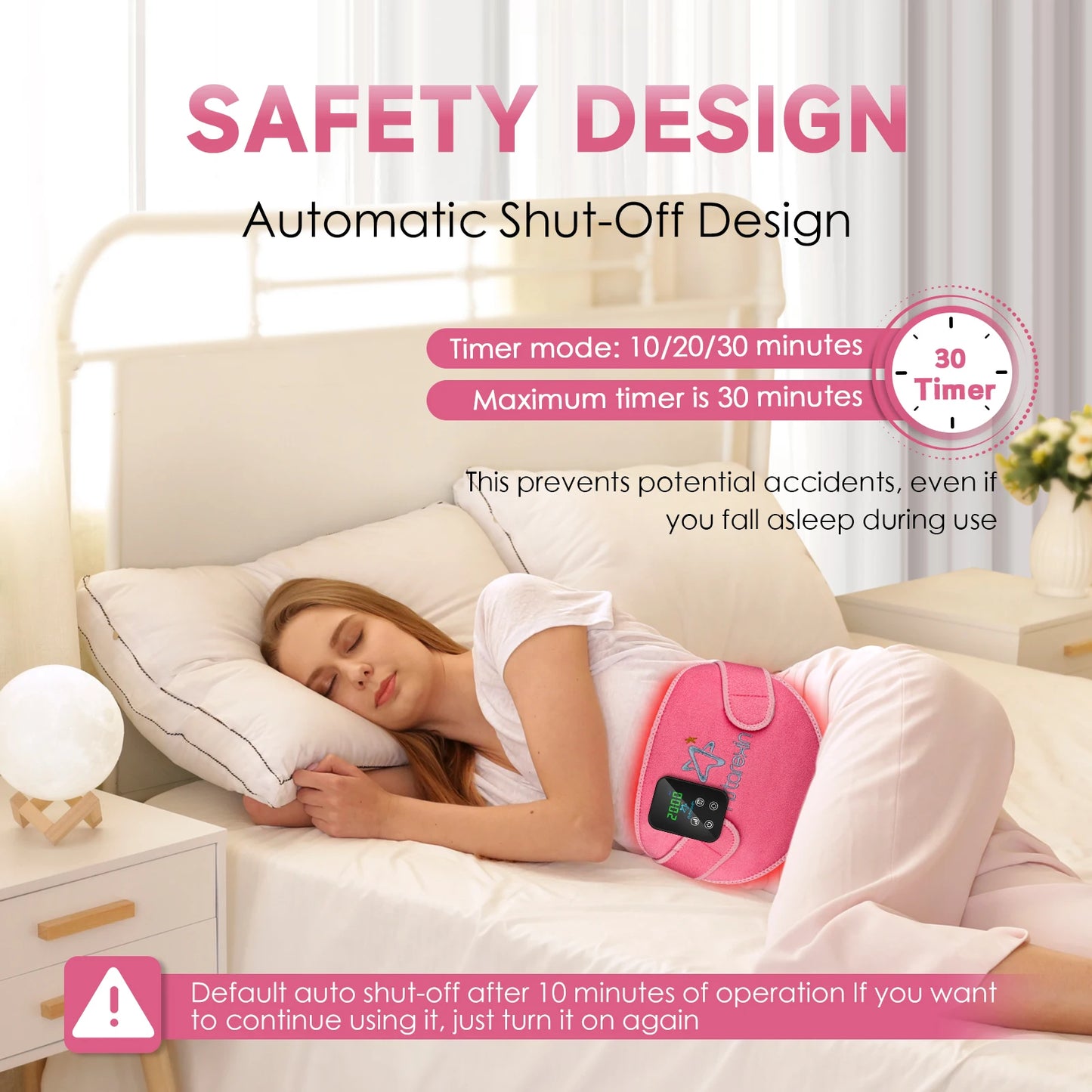 Astarexin Red Light Infared Therapy Warm Palace Belt Menstrual Heating Pad Waist Abdominal Period Uterus Massage Mat Pain Relief