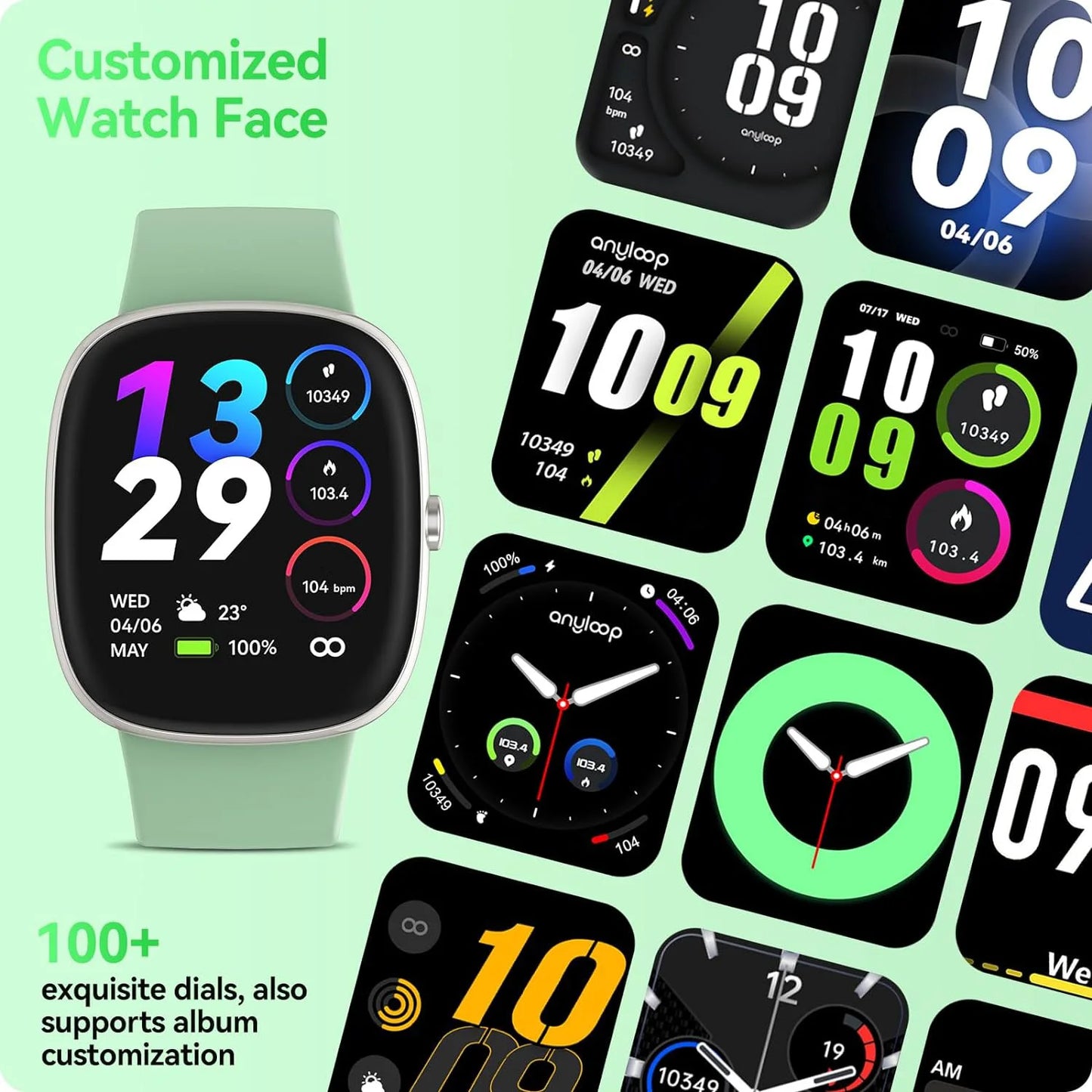 Smart Watches for Men Women  Sleep Tracking, 46mm 1.3oz Step Calorie Counter Fitness Watch Activity Trackers Pedometer forAndro