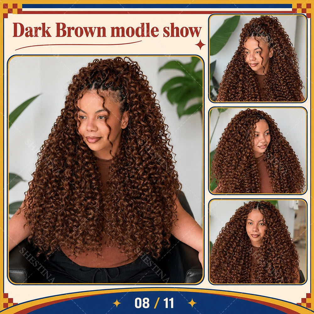 Salon Quality Honey Blonde Small Spirals Curly Miracle Knots Crochet Bulk Human Hair For Boho Braiding Knotless Pre-Separated Kinky Curly Feather Crochet Human Hair Extensions Unprocessed 100% Vietnamese Human Hair Can Ponyta