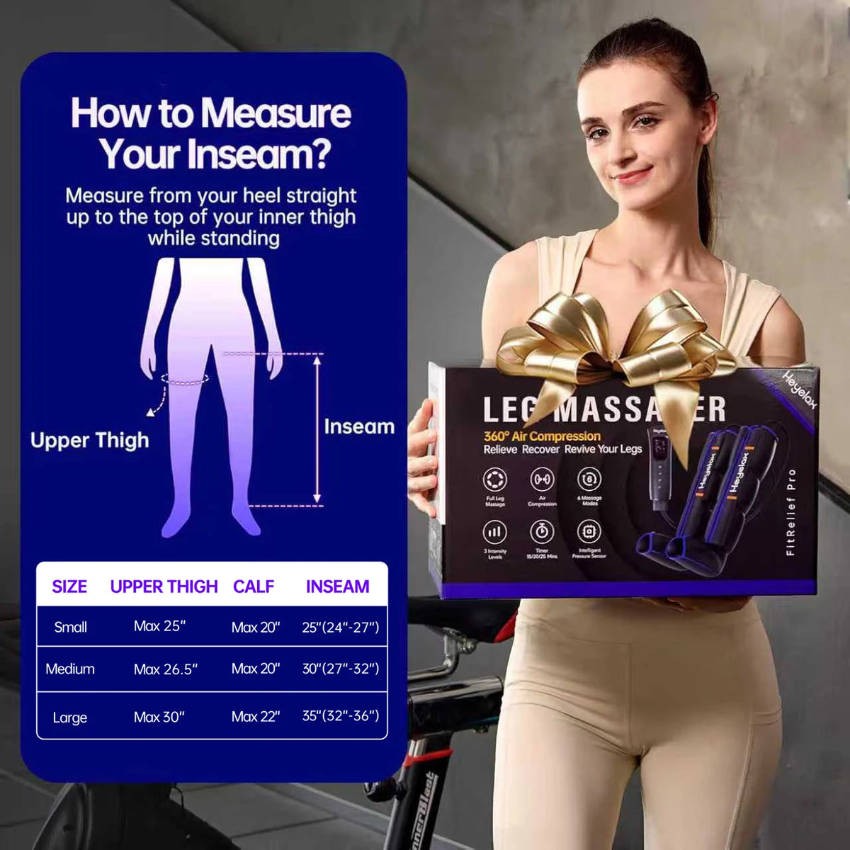 Heyelax Leg Compression Massager Boots for Circulation and Recovery