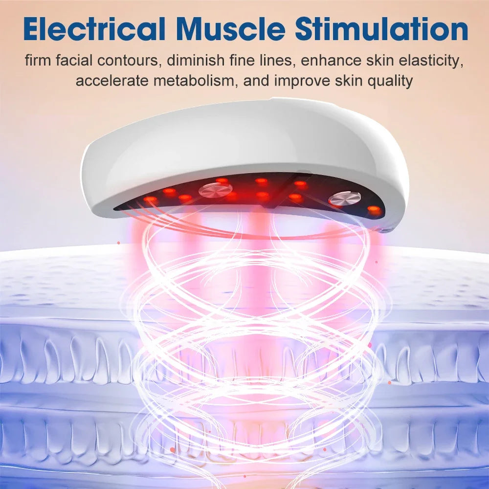 EMS Micro-current Eye Face Massager Red Light Eye Care Massager Beauty Machine With Gel Patch for Dark Circles Removal Eye Lines