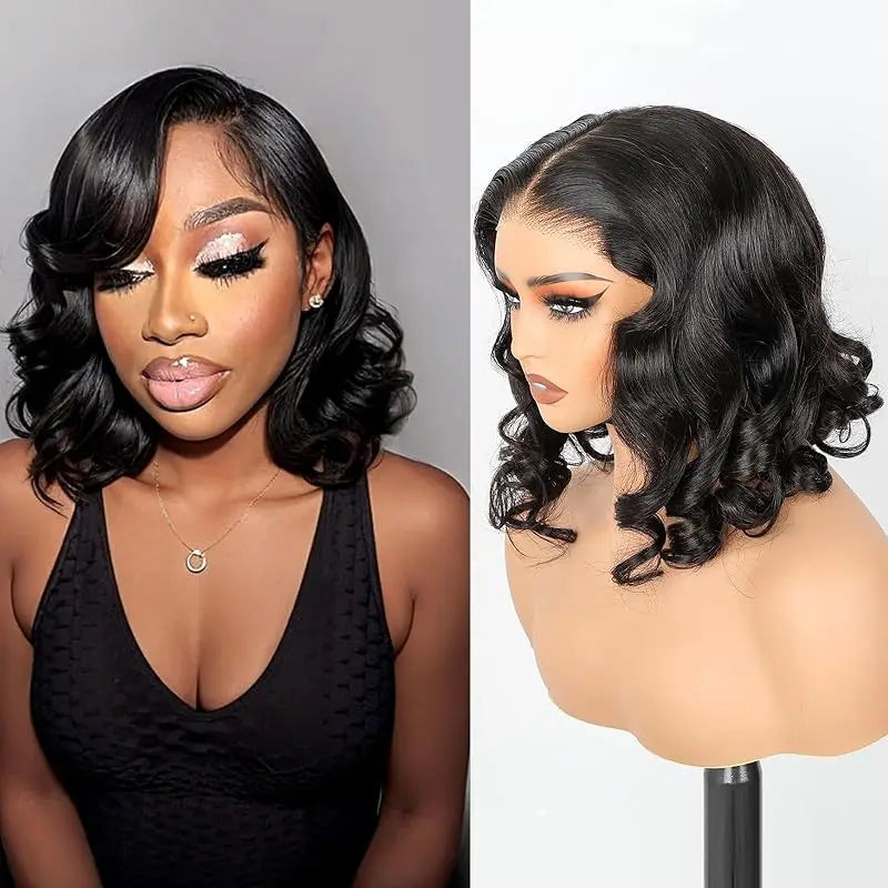 5x5 Bob Body Wig Human Hair Wigs 18 inch Natural HD Lace Frontal Wigs Human Hair 220 density Pre-cut Brazilian wigs For women