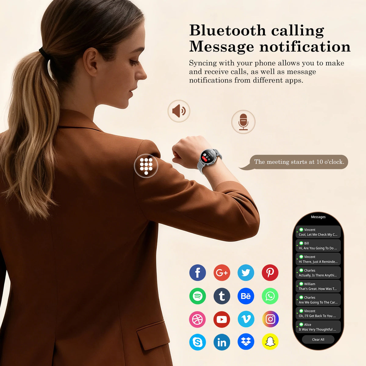 Blackview Women's Waterproof Smartwatch With HD Display And Fitness Tracking