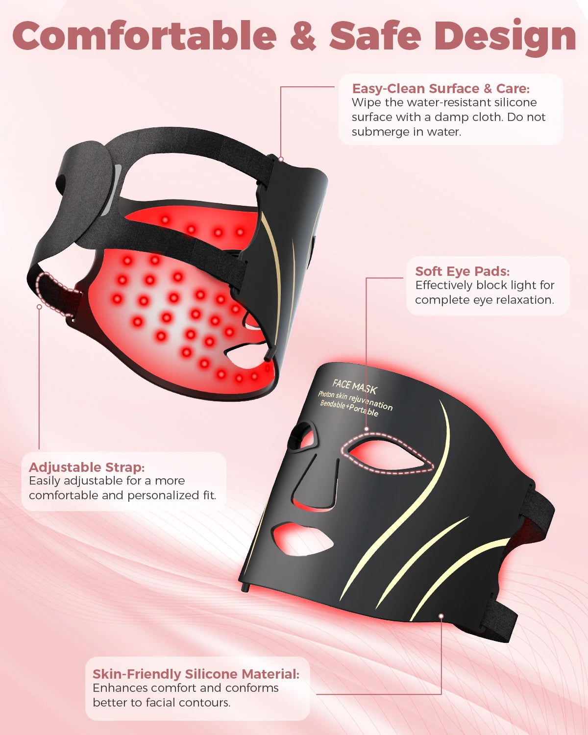 LED Light Therapy Mask For Professional Skin Rejuvenation Treatment