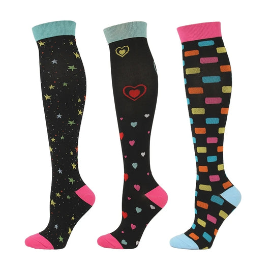3/6/7 Pairs/Pack Compression Socks Women Men Knee High 30 MmHg Running Sports Socks Edema Diabetes Varicose Veins Socks Dropship