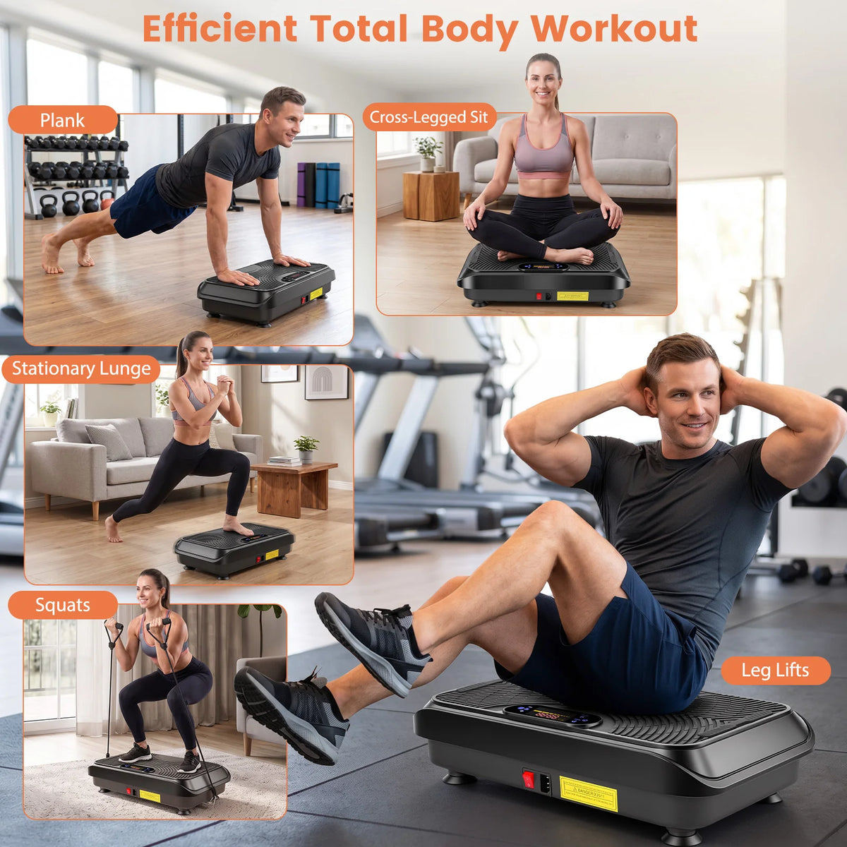 Vibration Plate Exercise Machine with Remote and Resistance Bands