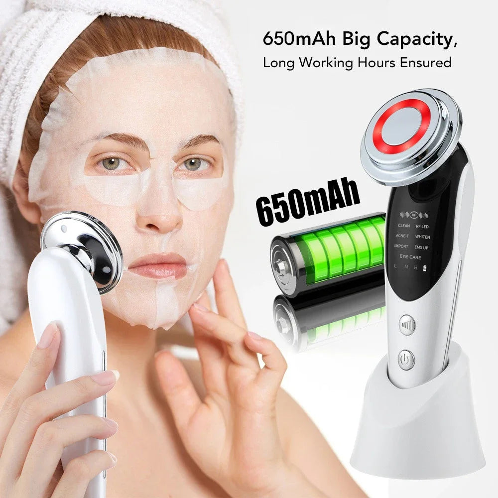 7 in 1 Face Lifting Device EMS Microcurrent Skin Rejuvenation LED Facial Neck Firming Massager Face Beauty Care Apparatus