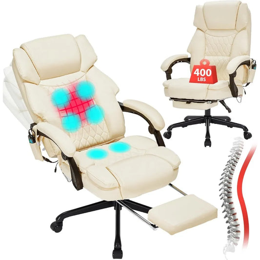 Ergonomic Vibration Massage Chair With Heat And Rotating Footrest