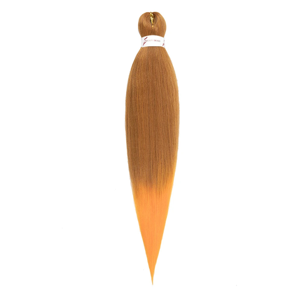 Pre-stretched Braids Hair Professional Itch Free Hot Water Setting Synthetic Fiber Ombre Yaki Texture Braid Hair Extensions