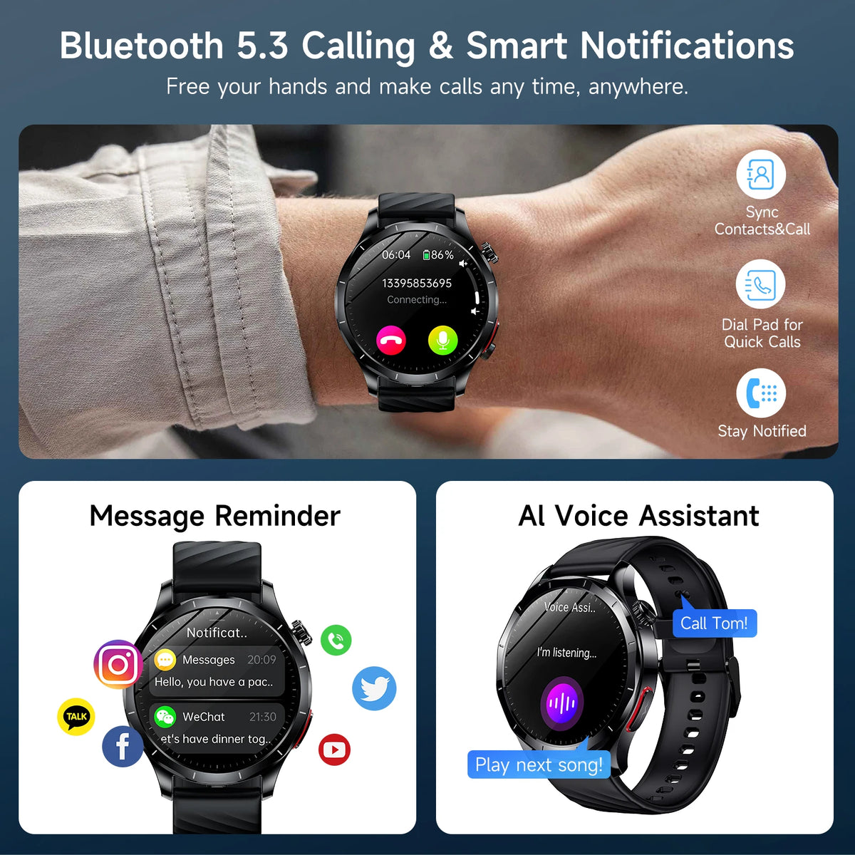 Marsyu ECG PPG Health Tracking Smartwatch With Heart Rate Monitor
