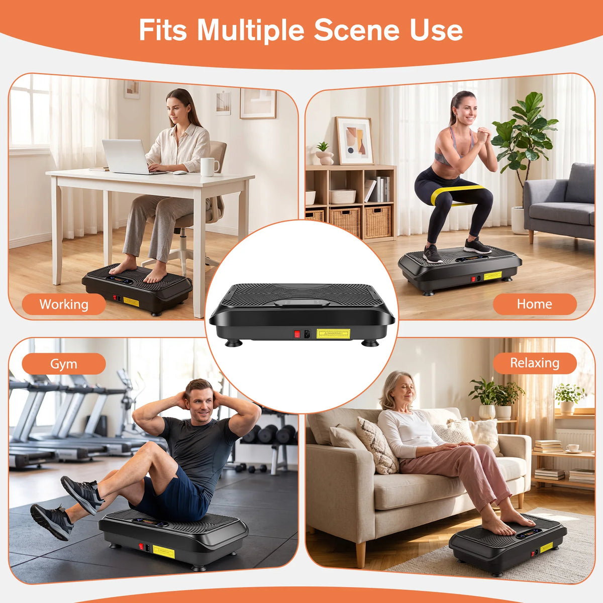 Vibration Plate Exercise Machine with Remote and Resistance Bands