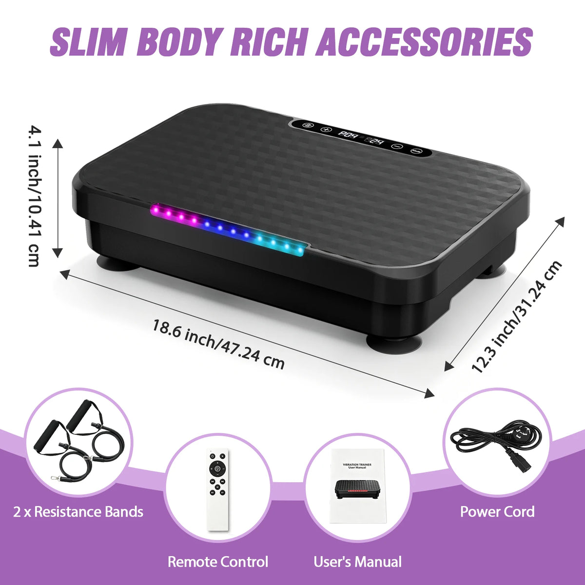 Vibration Plate Trainer With Bluetooth Music And LED Ambient Lights