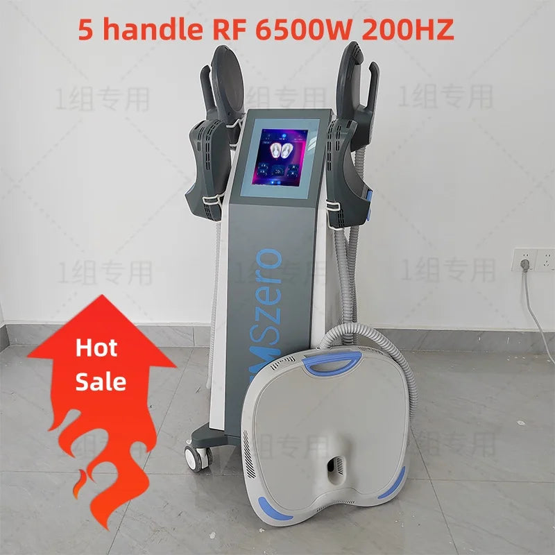 Professional RF EMSzero Body Sculpting Machine Electric EMS Fat Burning Slimming Muscle Stimulator 15 Tes 6500W 5 Handle Neo
