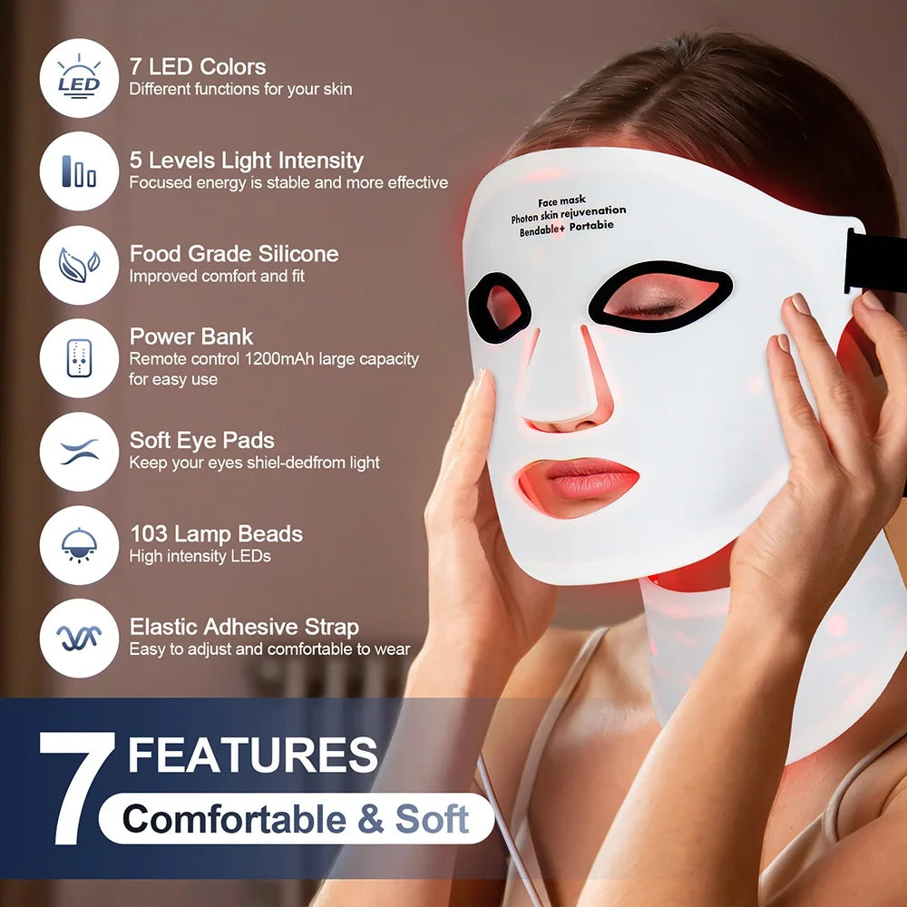 Iebilif Wireless Led Face Mask For Skin Rejuvenation Therapy