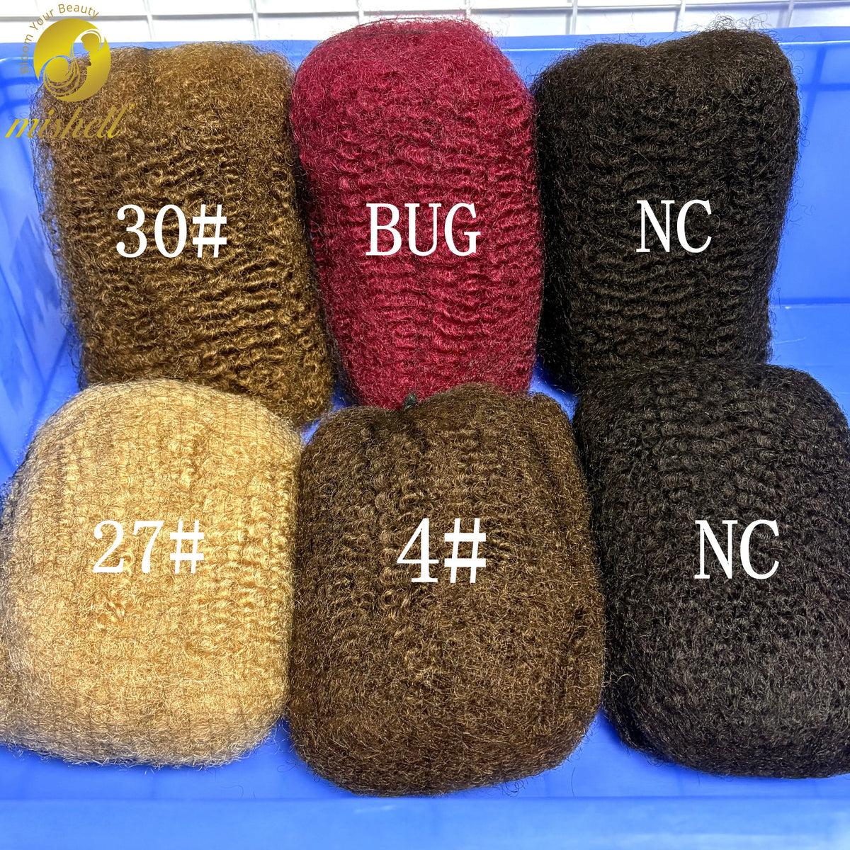 30/50g 4 Afro Kinkys Bulk Human Hair for Dreadlock Extensions /Repair Locs/Twist Braiding Afro Kinky Human Hair for Locs